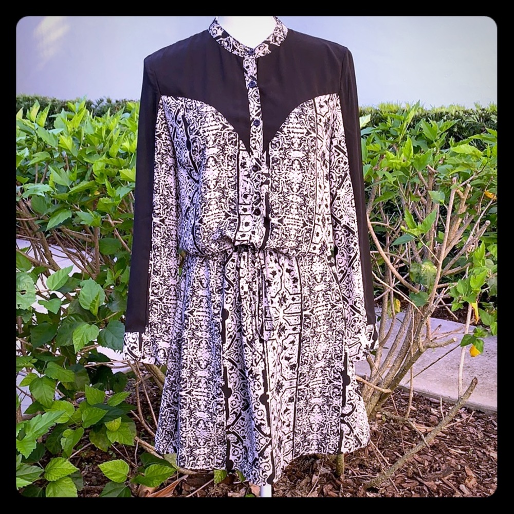 Long Sleeve Patterned Dress